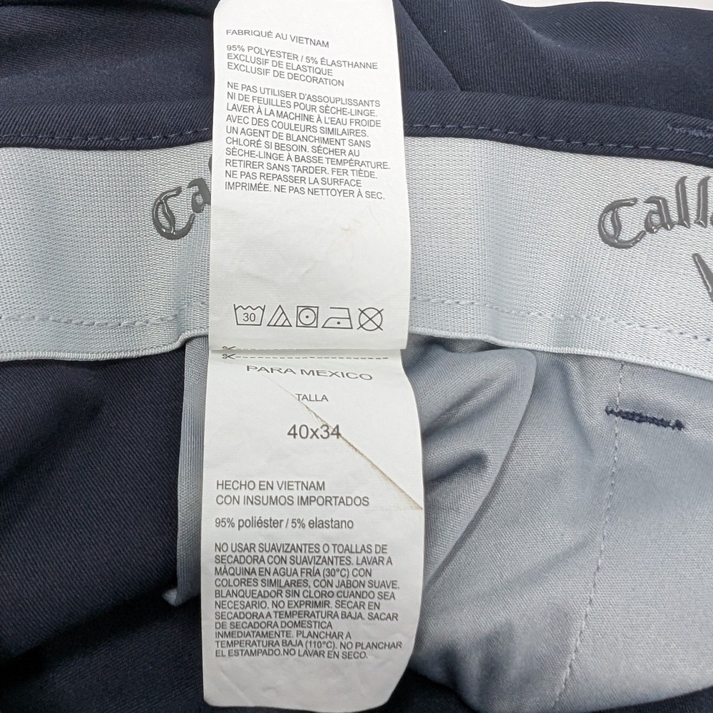 Callaway Men's 40x34 Navy Golf Pants Performance Stretch Grip Waist Activewear - Picture 10 of 14
